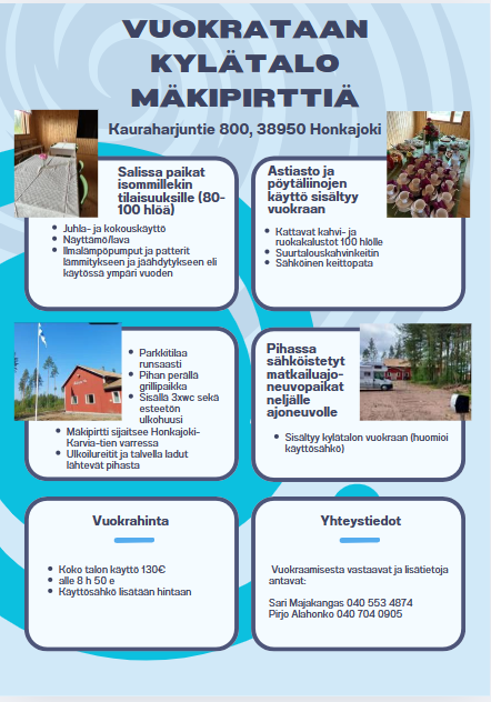 Mäkipirtin vuokrausmainos Mäkipirtin vuokrausmainos